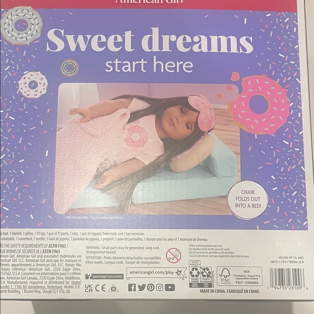 American Girl Truly Me Sweetest Slumber Party Set for 18 inch dolls